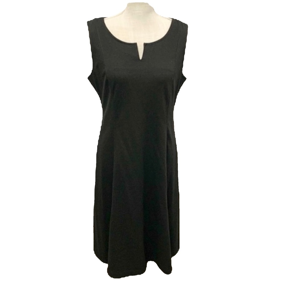 Talbots Ponte Knit Midi Black Dress 10 NWT